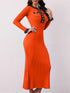 'Rhoswen' Knitted Long Sleeve Sweater Dress - Celes Fashion
